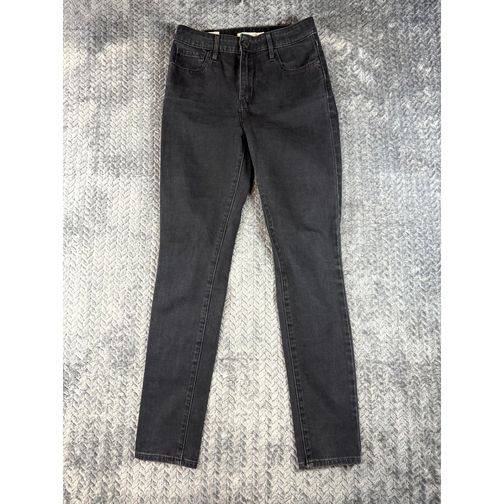 Levi's 721 Premium High Rise Skinny Jeans Women 26x28 Black Denim Cotton Stretch